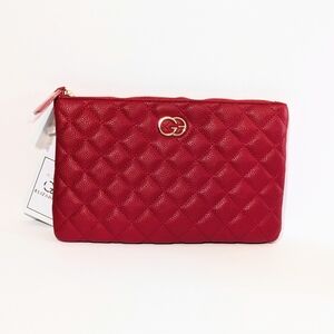 Grace Elizabeth Designer Red Padded Clutch NWT
